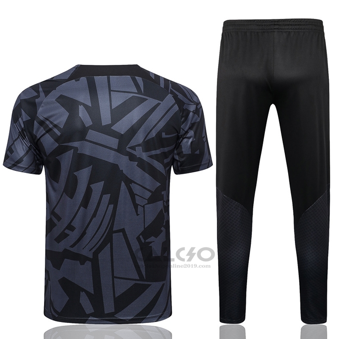 Tuta da Track Paris Saint-Germain Manica Corta 2022-2023 Grigio